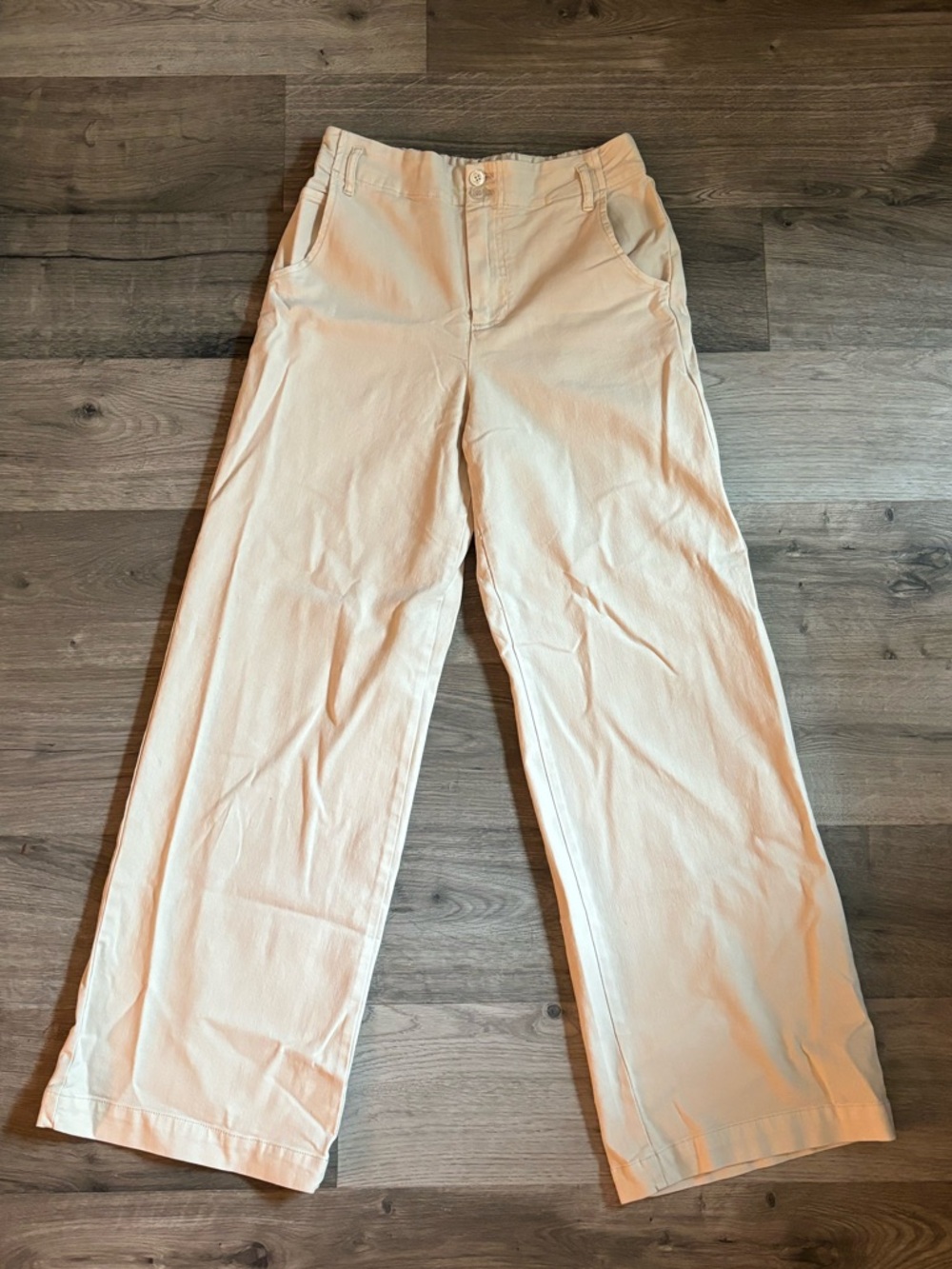 Beige Wide Leg Pants